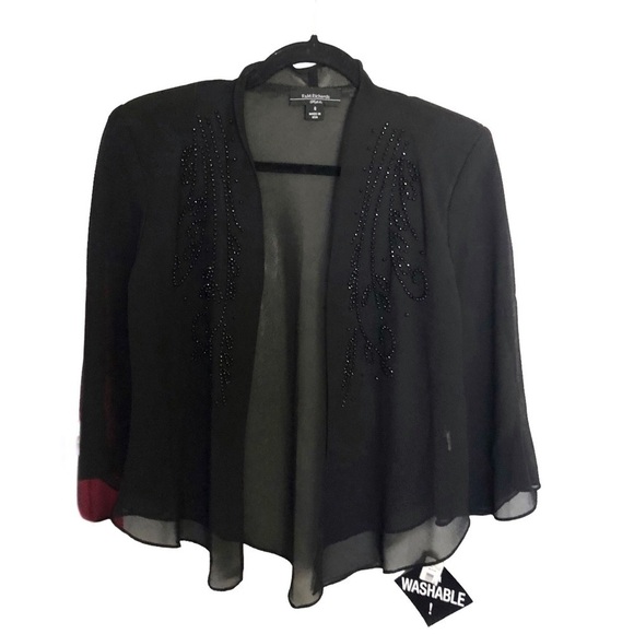 NWT R & M Richards beaded V-neck Two-piece dress black - Picture 15 of 16